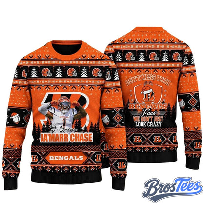 Cincinnati Bengals Dont Mess With Bengals 2026 Orange Ugly Christmas Sweater