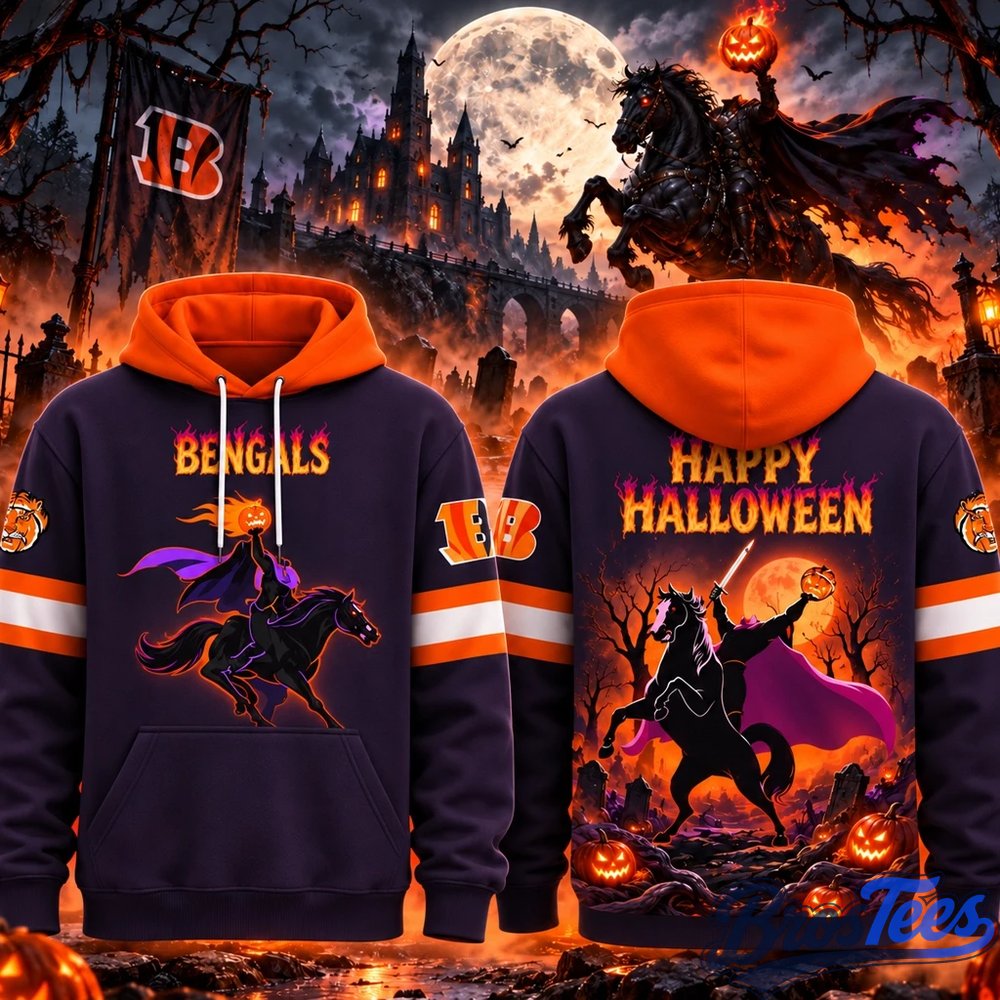 Cincinnati Bengals Headless Horseman Halloween 2026 Graphic Hoodie