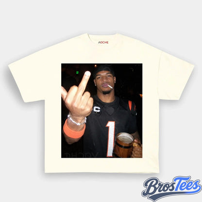 Cincinnati Bengals Ja'Marr Chase Drinking & Middle Finger Tee