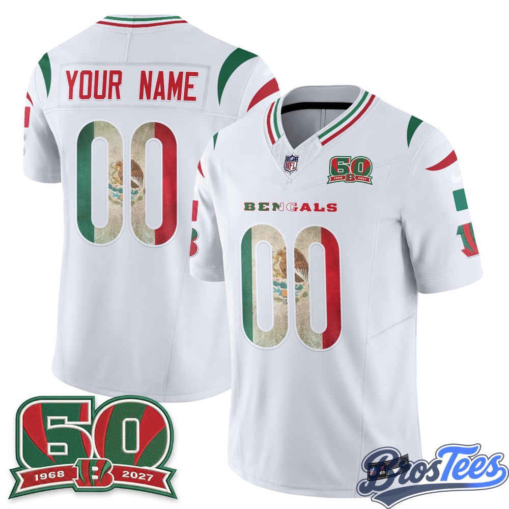 Cincinnati Bengals Mexico Edition Vapor Custom Jersey - Stitched