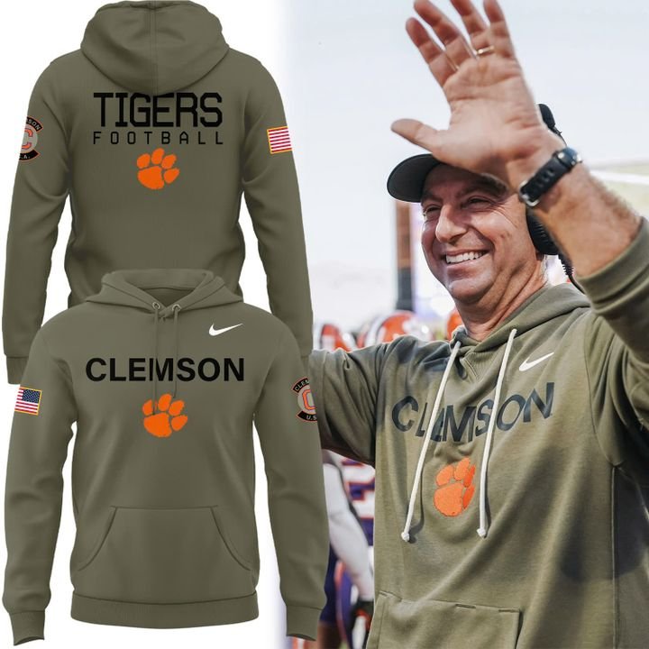 Clemson Tigers Military Appreciation Olive Hoodie