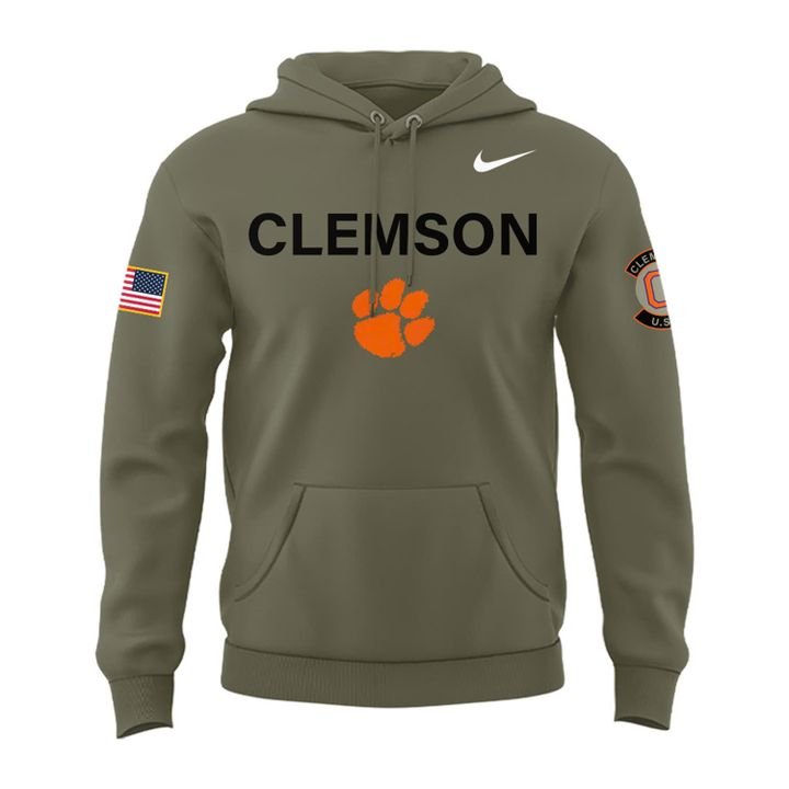 Clemson Tigers Military Appreciation Olive Hoodie