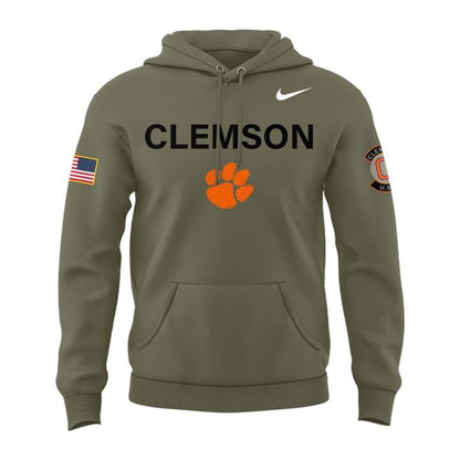 Clemson Tigers Military Appreciation Olive Hoodie