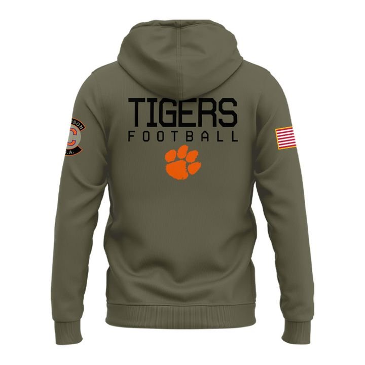 Clemson Tigers Military Appreciation Olive Hoodie
