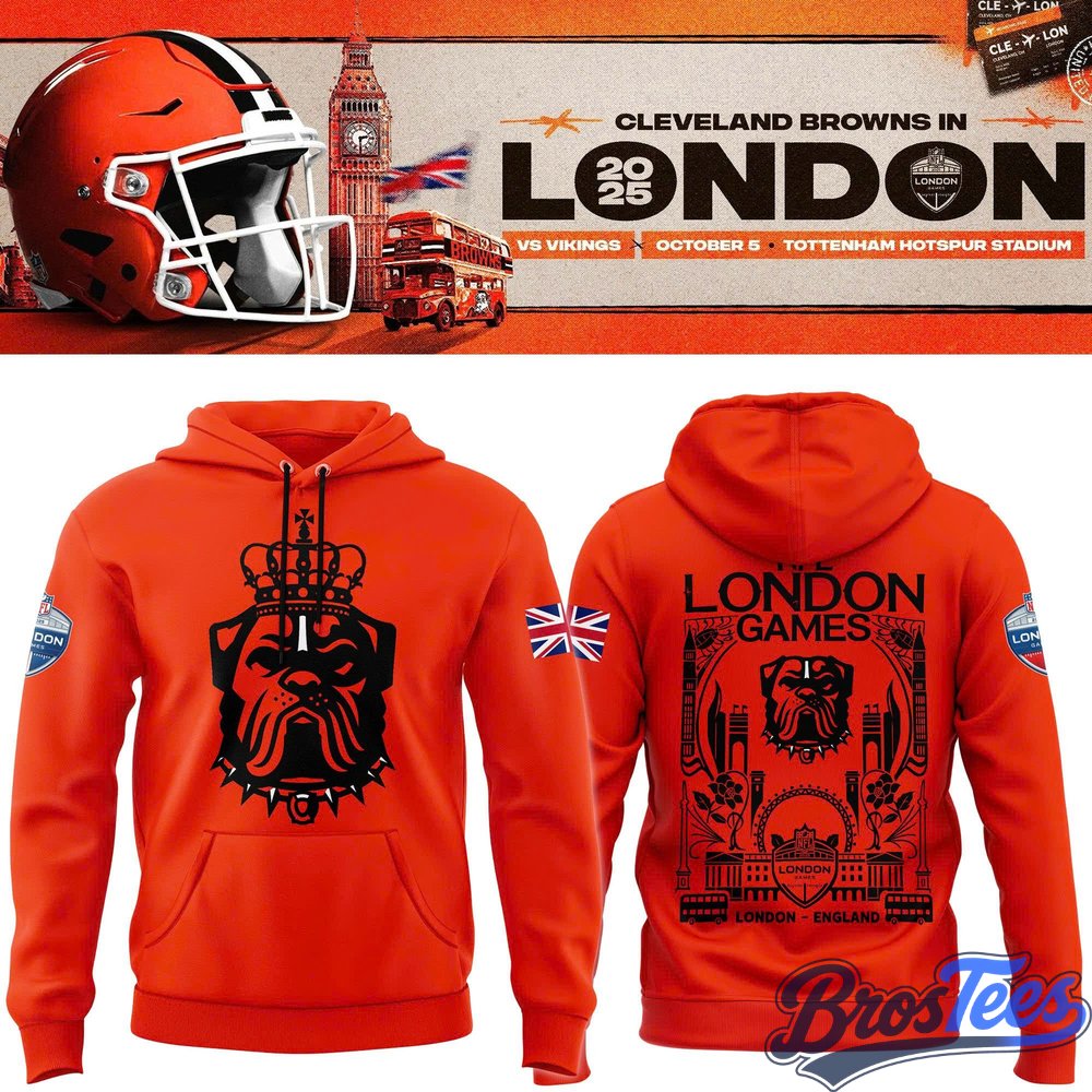 Cleveland Browns Black 2026 NFL London Games Premium Hoodie