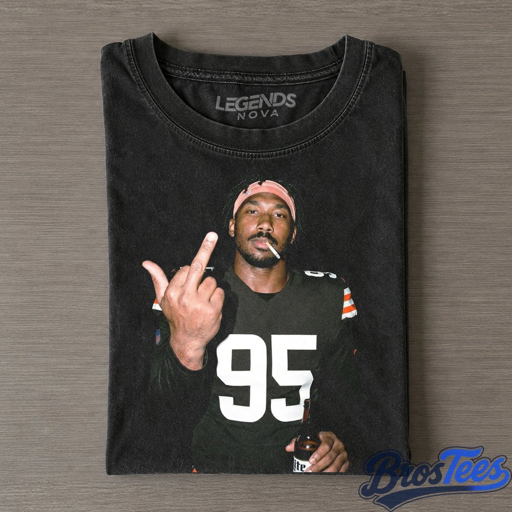 Cleveland Browns Myles Garrett Middle Finger T-Shirt