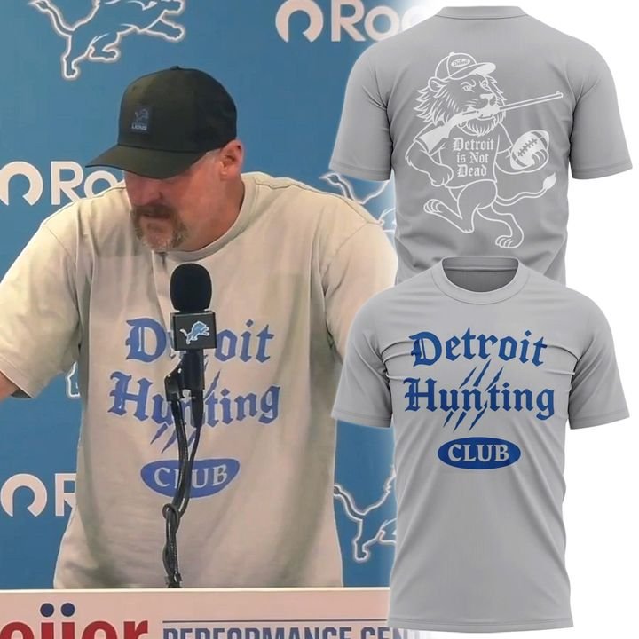 Coach Dan Campbell Detroit Hunting Club Grey Tee