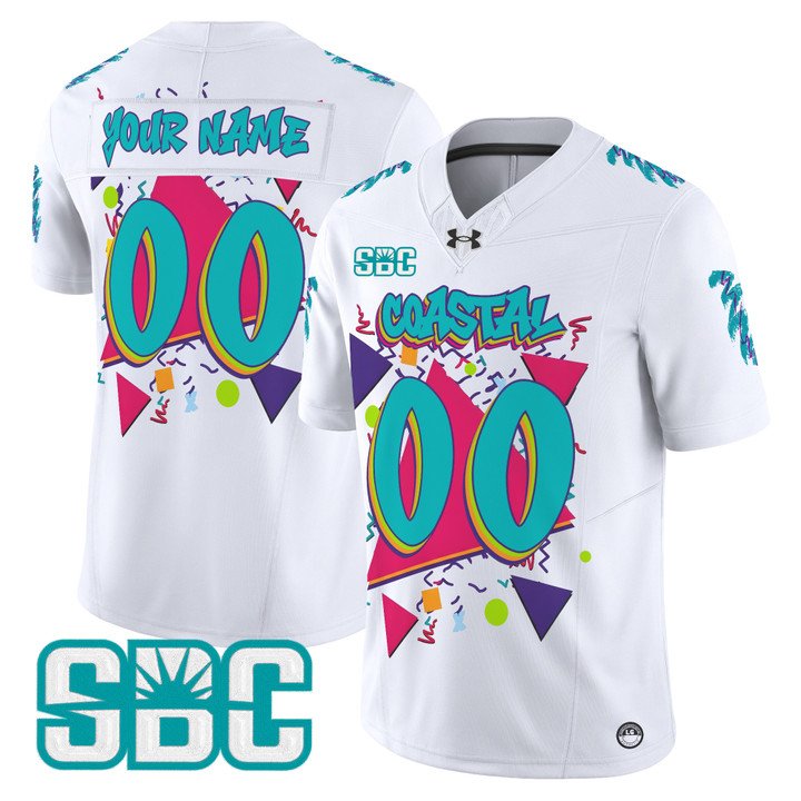 Coastal Carolina Chanticleers Back to the 90's Custom Football Jersey