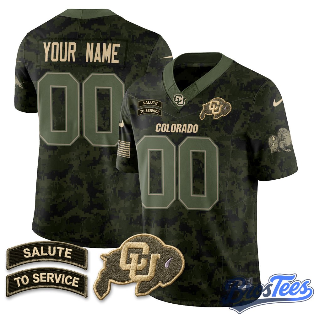 Colorado Buffaloes 2026 Salute to Service Vapor Custom Jersey - Stitched