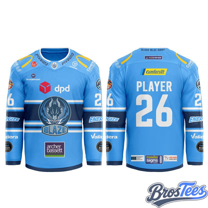 Coventry Blaze 2026-27 Blue Hockey Jersey Custom