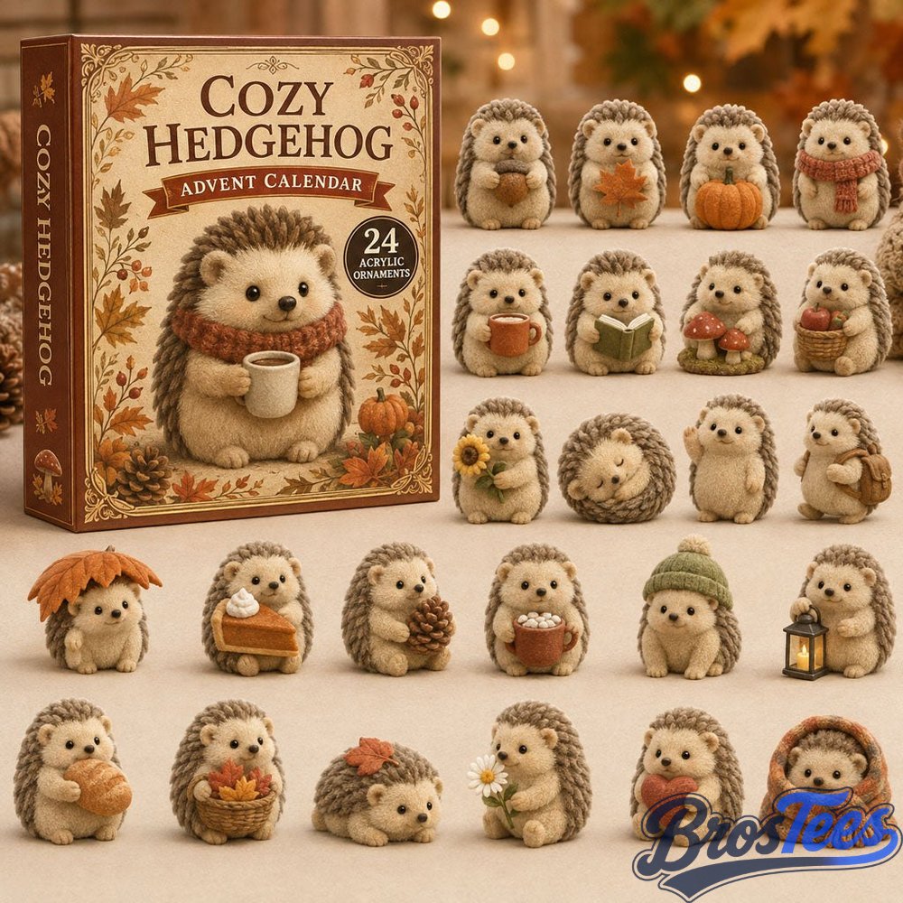 Cozy Hedgehog Advent Calendar 2026 - 24-Day Countdown, Acrylic Charms