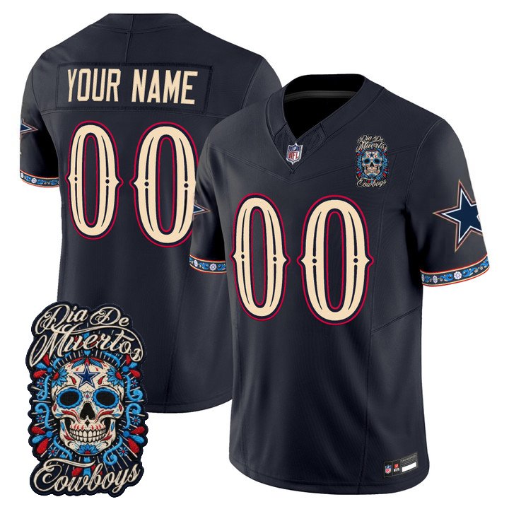 Dallas Cowboys 2026 Día de los Muertos Vapor Limited Custom Jersey - Stitched