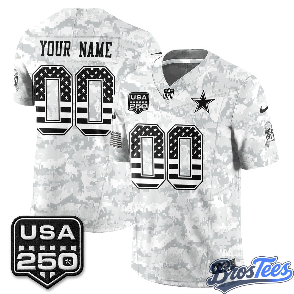 Dallas Cowboys 2026 Salute to Service Camo Custom Football Jersey