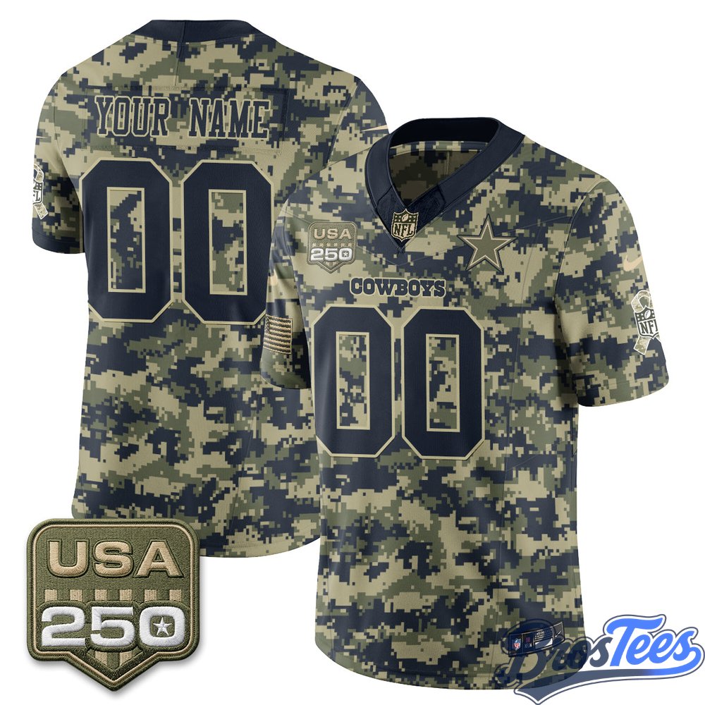 Dallas Cowboys 2026 Salute to Service Camo Custom Football Jersey
