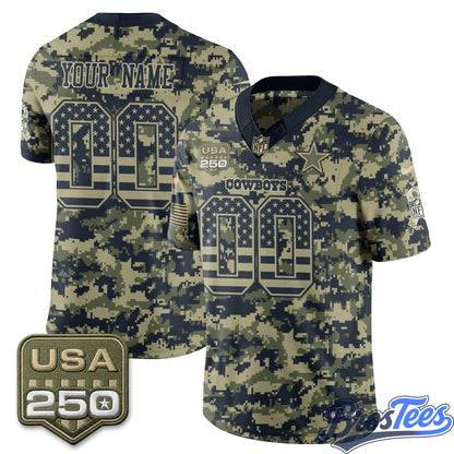 Dallas Cowboys 2026 Salute to Service Camo Custom Football Jersey