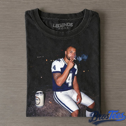 Dallas Cowboys Dak Prescott Smoking on the Bench T-Shirt