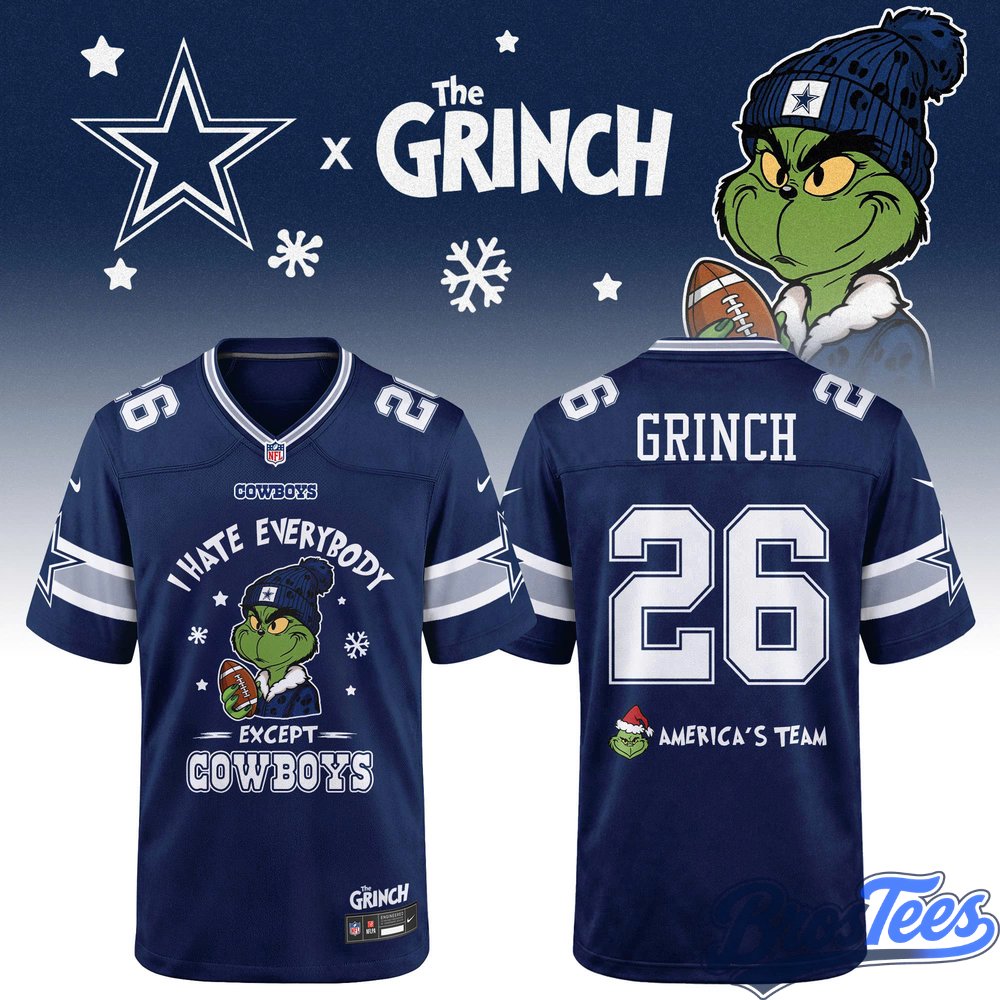 Dallas Cowboys x Grinch “I Hate Everybody Except My Team” Football Jersey
