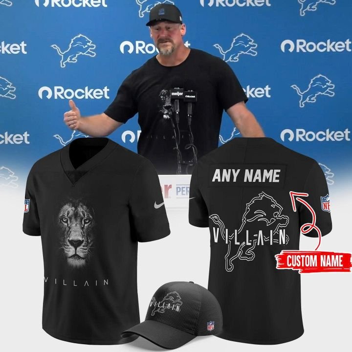 Dan Campbell Detroit Lions Villain Football Jersey