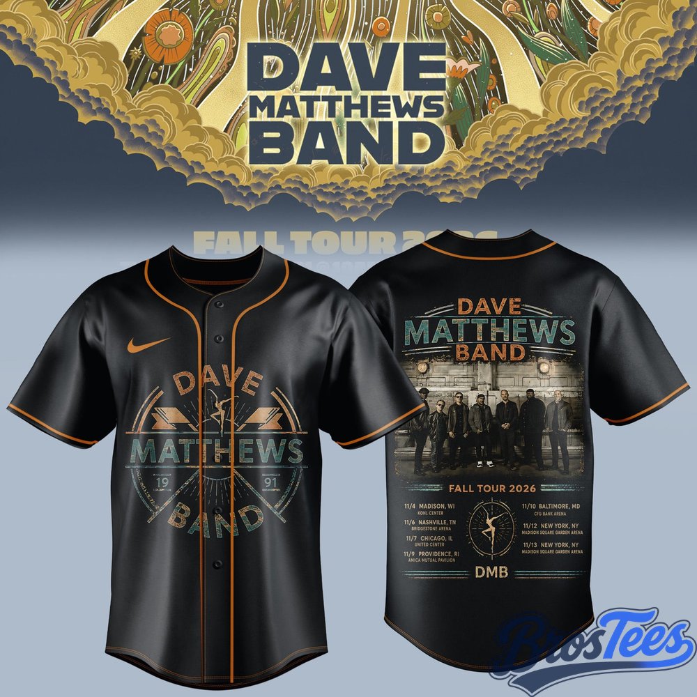 Dave Matthews Band Fall Tour 2026 Baseball Jersey