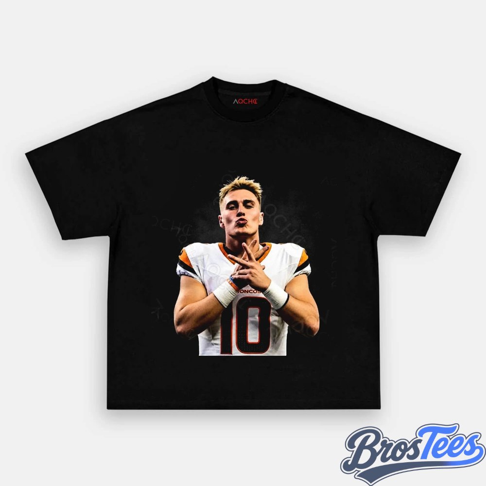 Denver Broncos Bo Nix Drinking & Middle Finger Tee