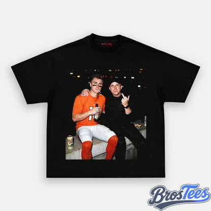 Denver Broncos Bo Nix & Sean Payton Drinking & Middle Finger Tee
