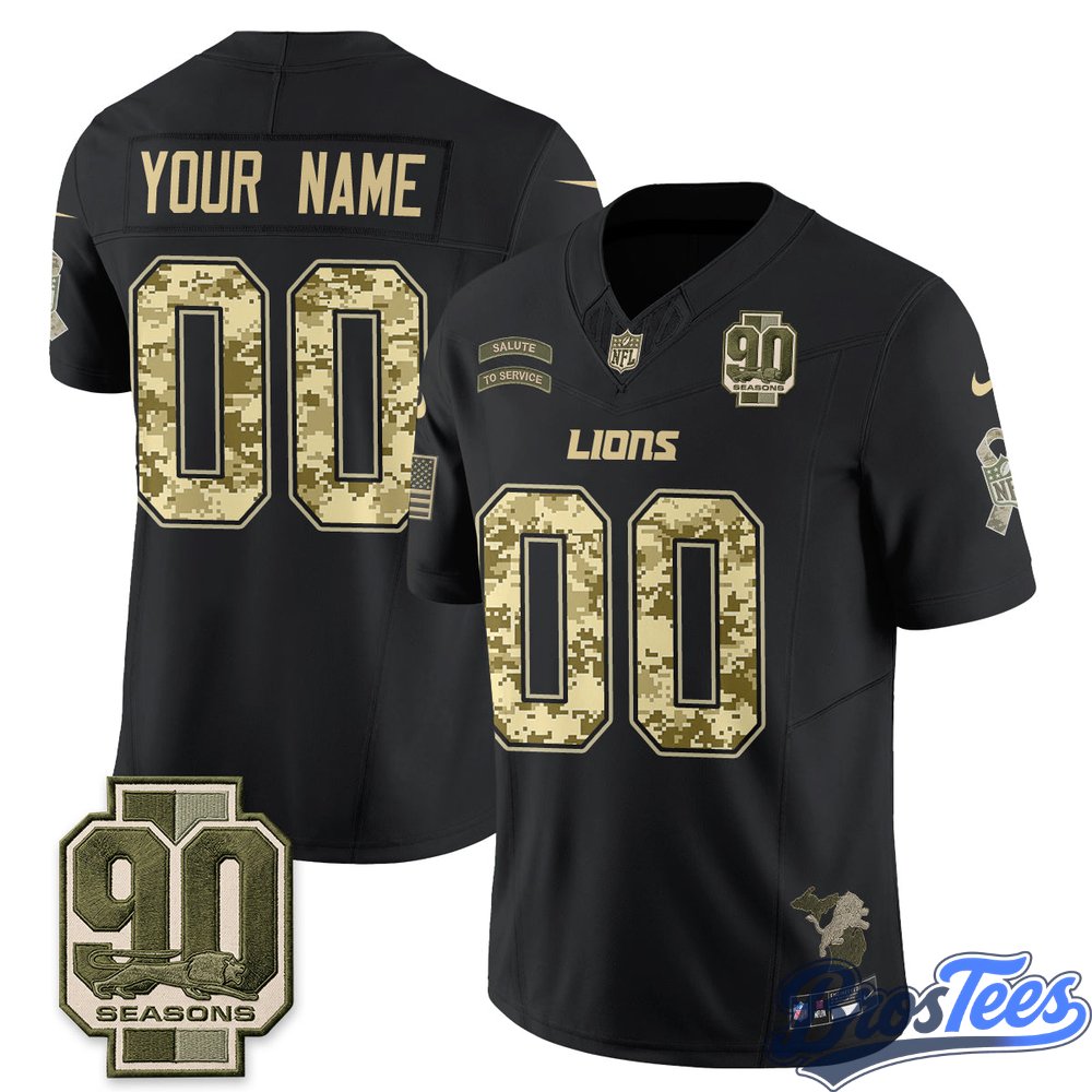 Detroit Lions 2026 Salute to Service Vapor Custom Jersey- Stitched