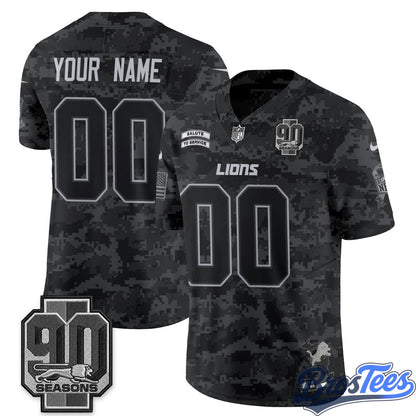 Detroit Lions 2026 Salute to Service Vapor Custom Jersey- Stitched