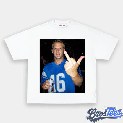 Detroit Lions Jared Goff Drinking & Middle Finger Tee