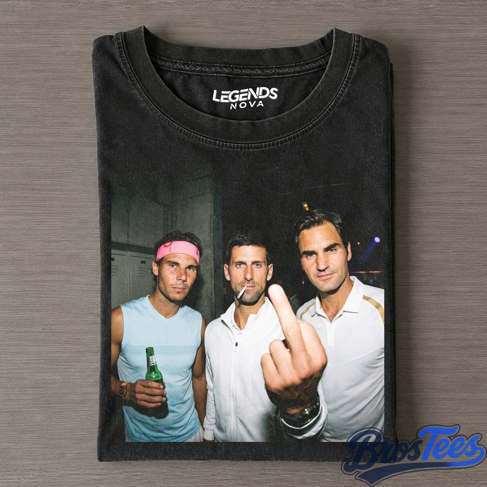 Djokovic & Nadal & Federer 2026 Middle Finger T-Shirt