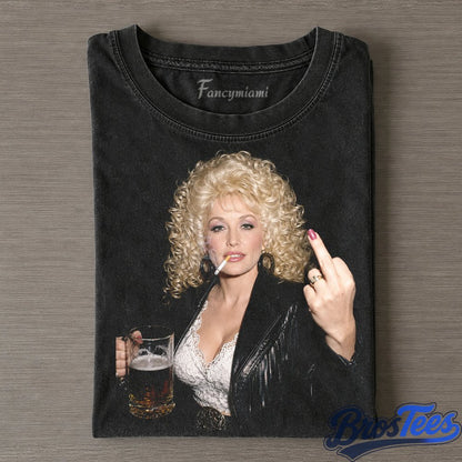 Dolly Parton Whiskey and Middle Finger Tee