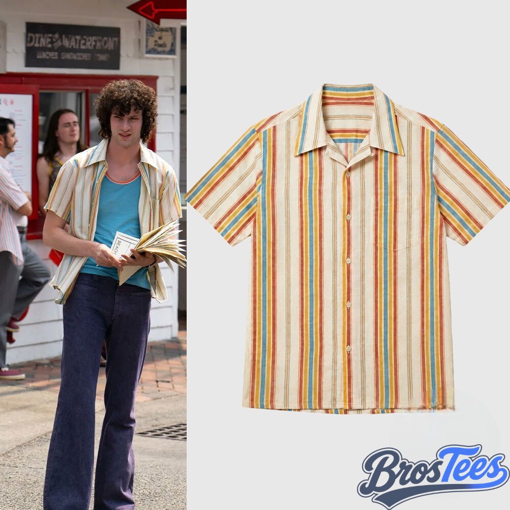 Dominic Sessa Tony Movie 70s Vintage Stripe Hawaiian Shirt