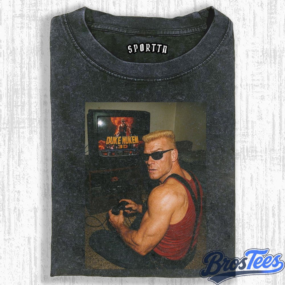 Duke Nukem Duke Playing His Own Video Game Tee