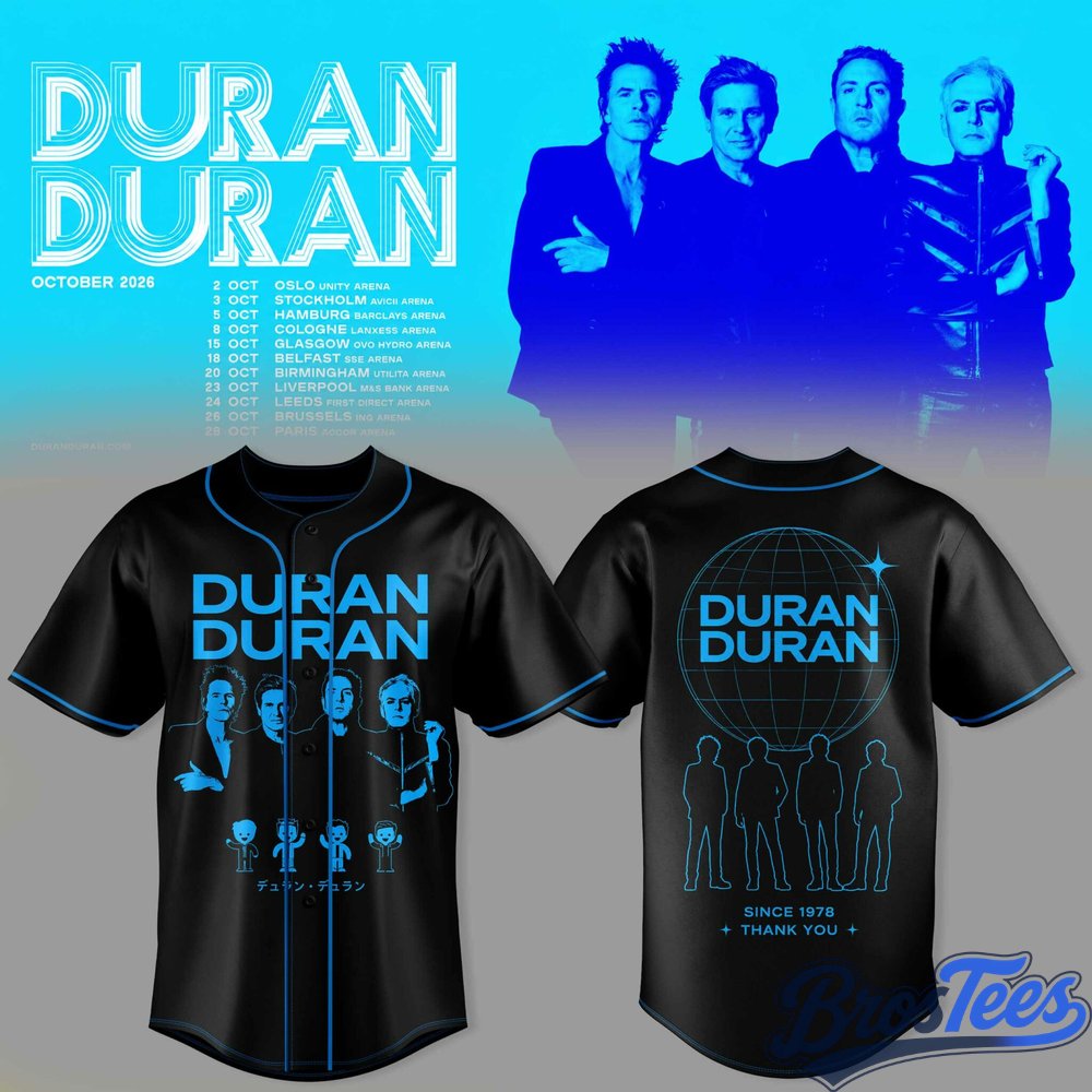 Duran Duran October 2026 Tour Baseball Jersey