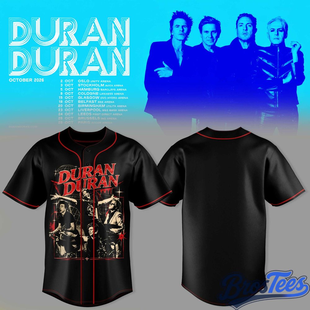 Duran Duran October 2026 Tour Baseball Jersey