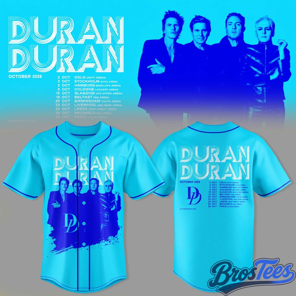 Duran Duran October 2026 Tour Baseball Jersey