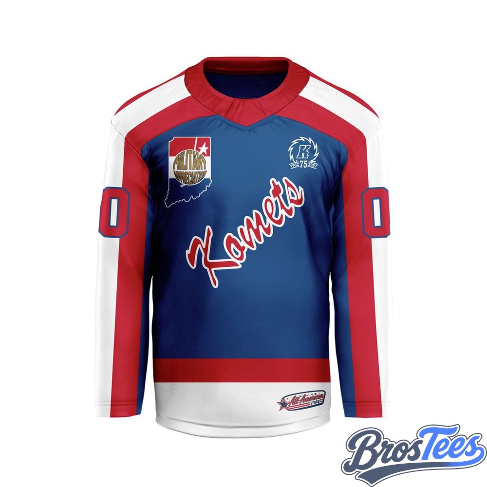 ECHL Fort Wayne Komets 2026-27 Military Appreciation 1980s Throwback Custom Hockey Jersey