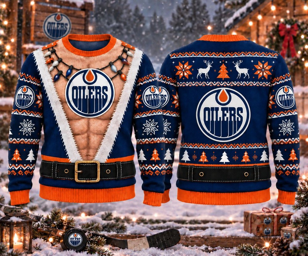 Edmonton Oilers Funny Body Christmas Ugly Sweater