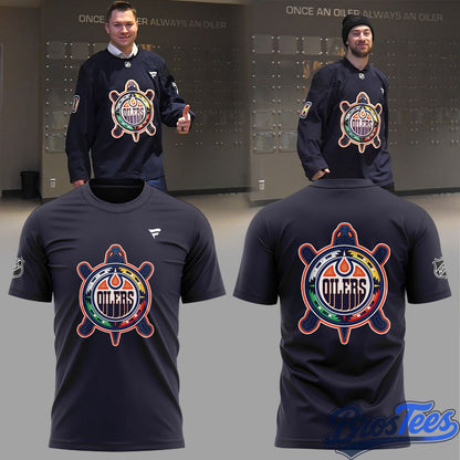 Edmonton Oilers Our Turtle Island Shirt At The Annual Indigenous Peoples Festival