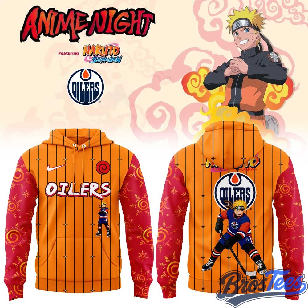 Edmonton Oilers x Naruto Anime Night Hoodie
