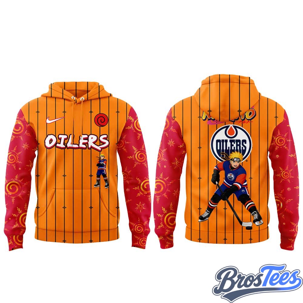 Edmonton Oilers x Naruto Anime Night Hoodie