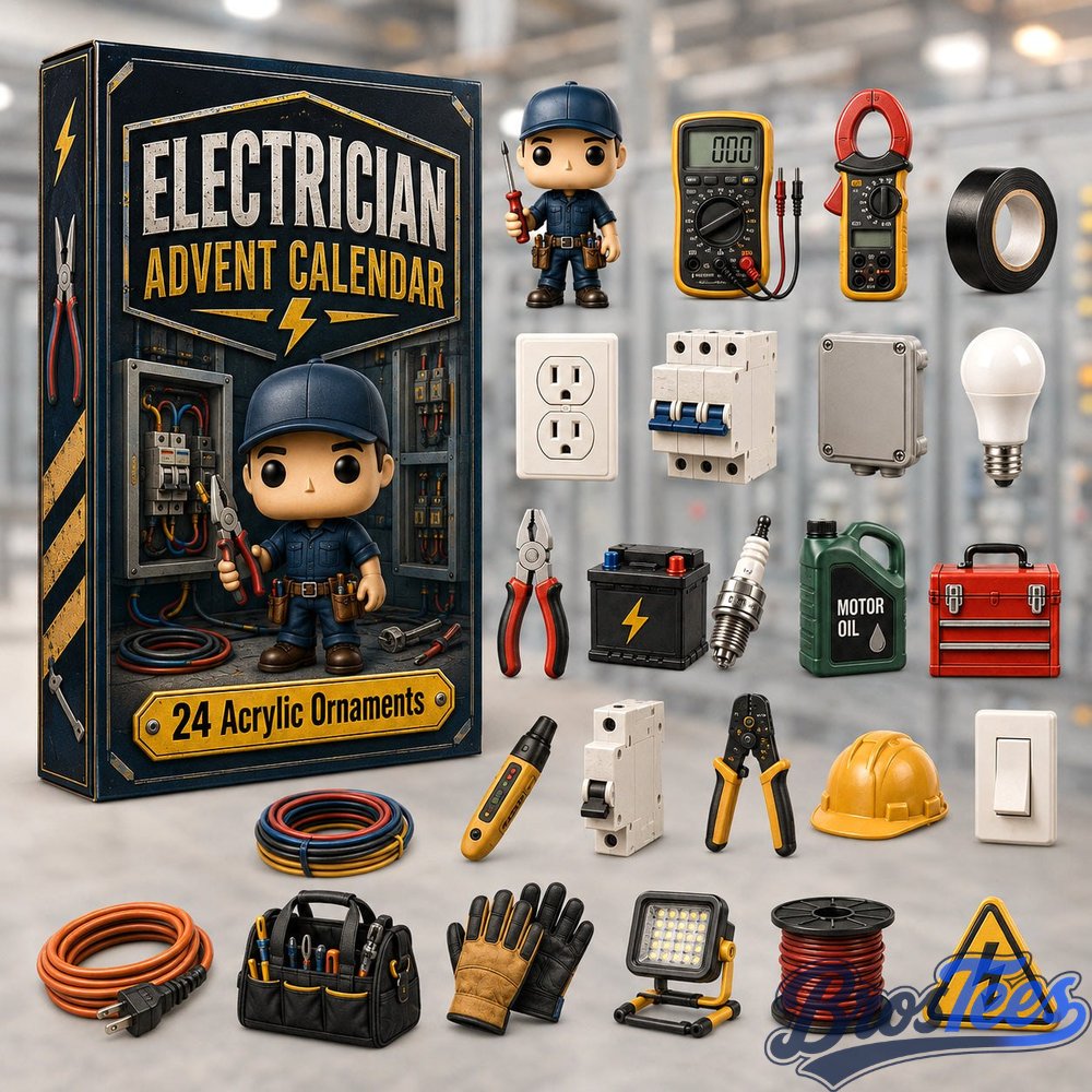 Electrician Advent Calendar 2026 - 24-Day Countdown, Acrylic Charms