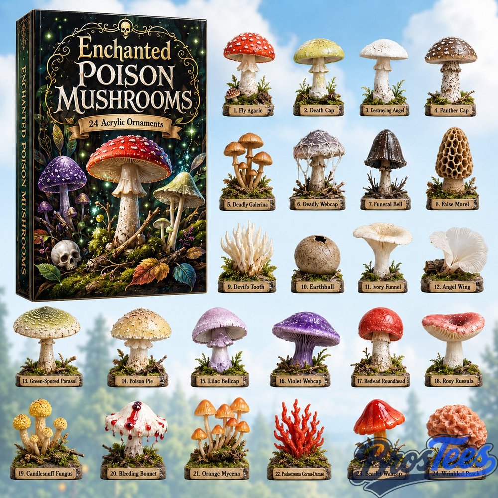 Enchanted Poison Mushrooms Advent Calendar 2026 - 24-Day Countdown, Acrylic Charms