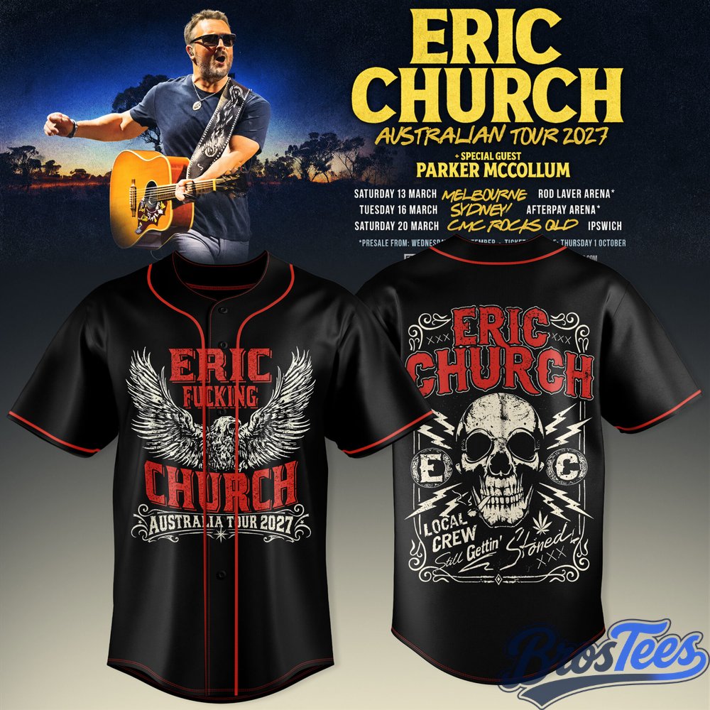 Eric Church Australian Tour 2027 Baseball Jersey
