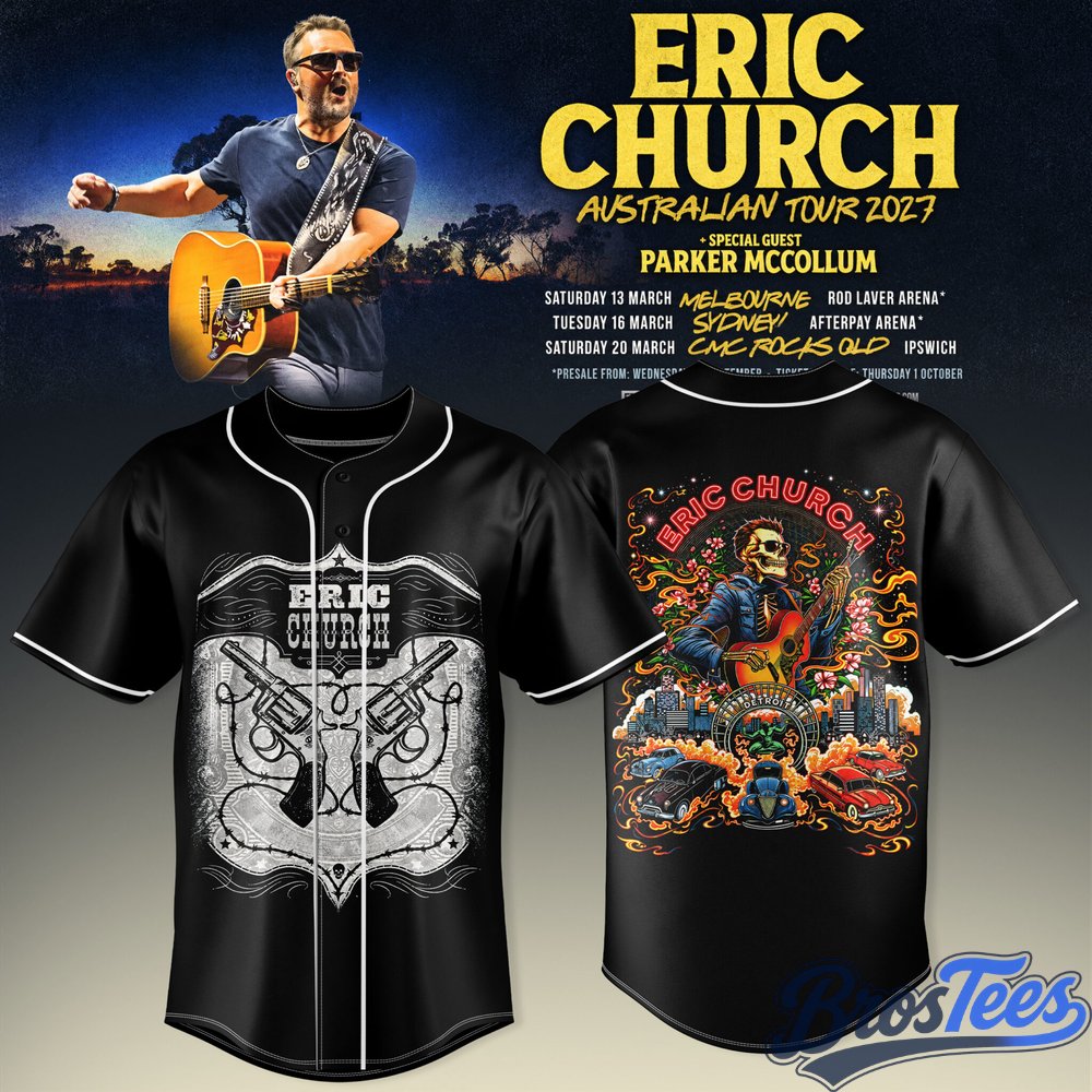 Eric Church Australian Tour 2027 Baseball Jersey