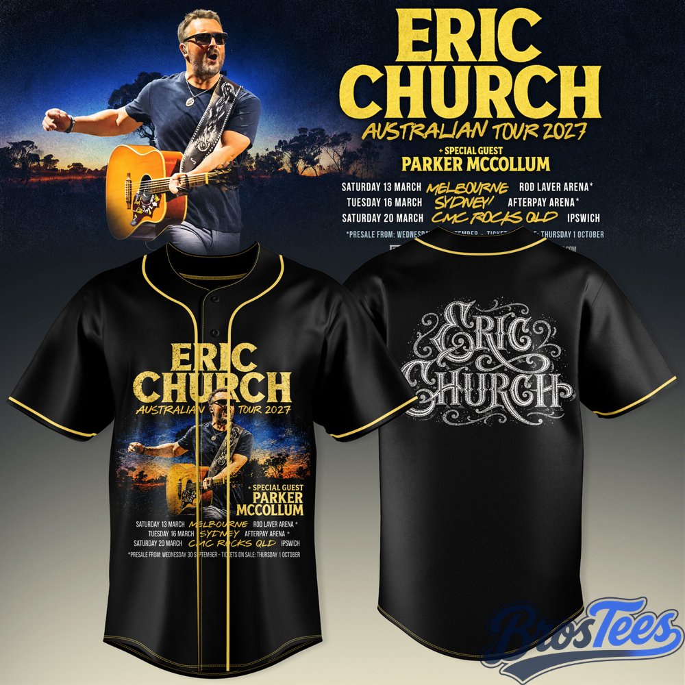 Eric Church Australian Tour 2027 Baseball Jersey