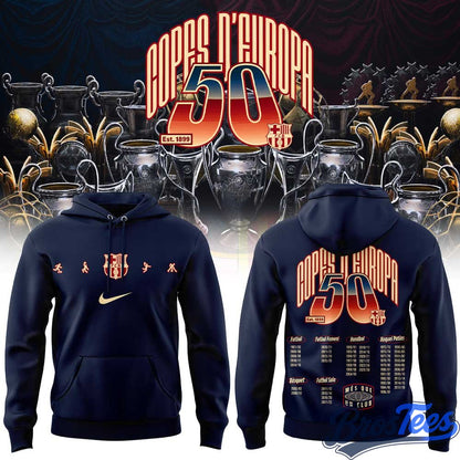 FC Barcelona Club celebrates 50 European Cups with an exclusive Hoodie