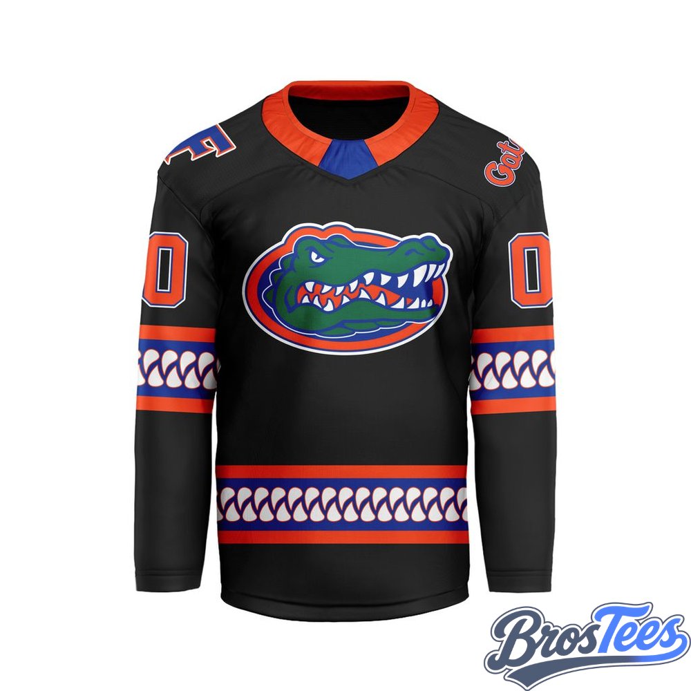 Florida Gators Personalized Black Hockey Jersey