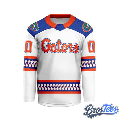Florida Gators Personalized White Hockey Jersey