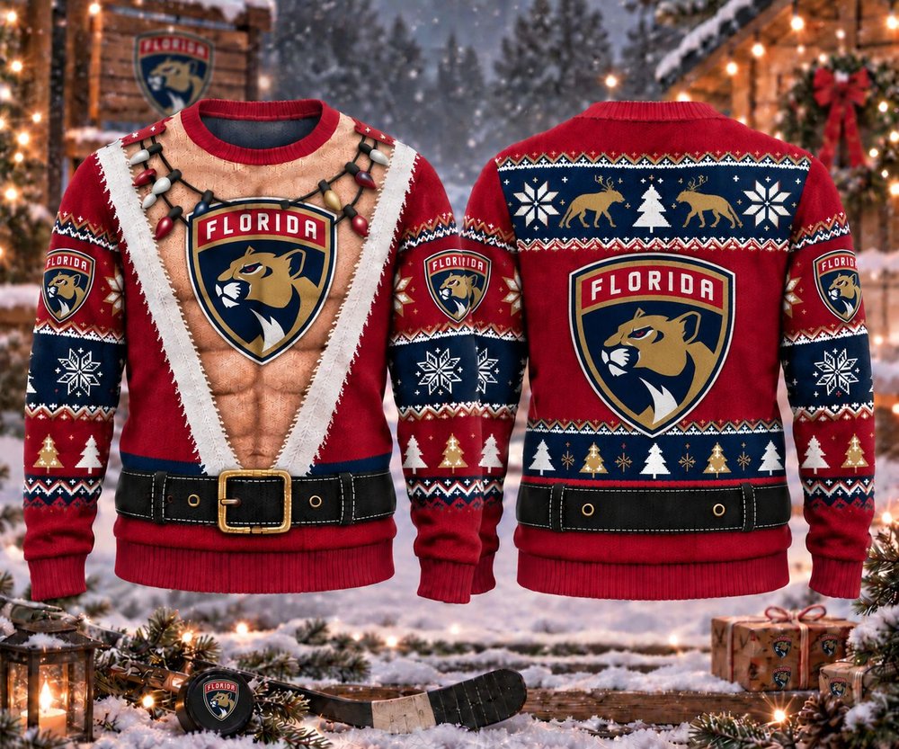 Florida Panthers Funny Body Christmas Ugly Sweater