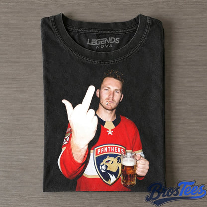 Florida Panthers Matthew Tkachuk and Brady Tkachuk Smoking Drinking Beer and Middle Finger Tee